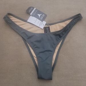 Cotton On Refined High Side Brazilian Bikini Bottom Dusty Khaki Size Small NWT